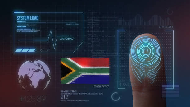 Finger Print Biometric Scanning Identification System. South Africa Nationality Finger Print Biometric Scanning Identification System. South Africa Nationality